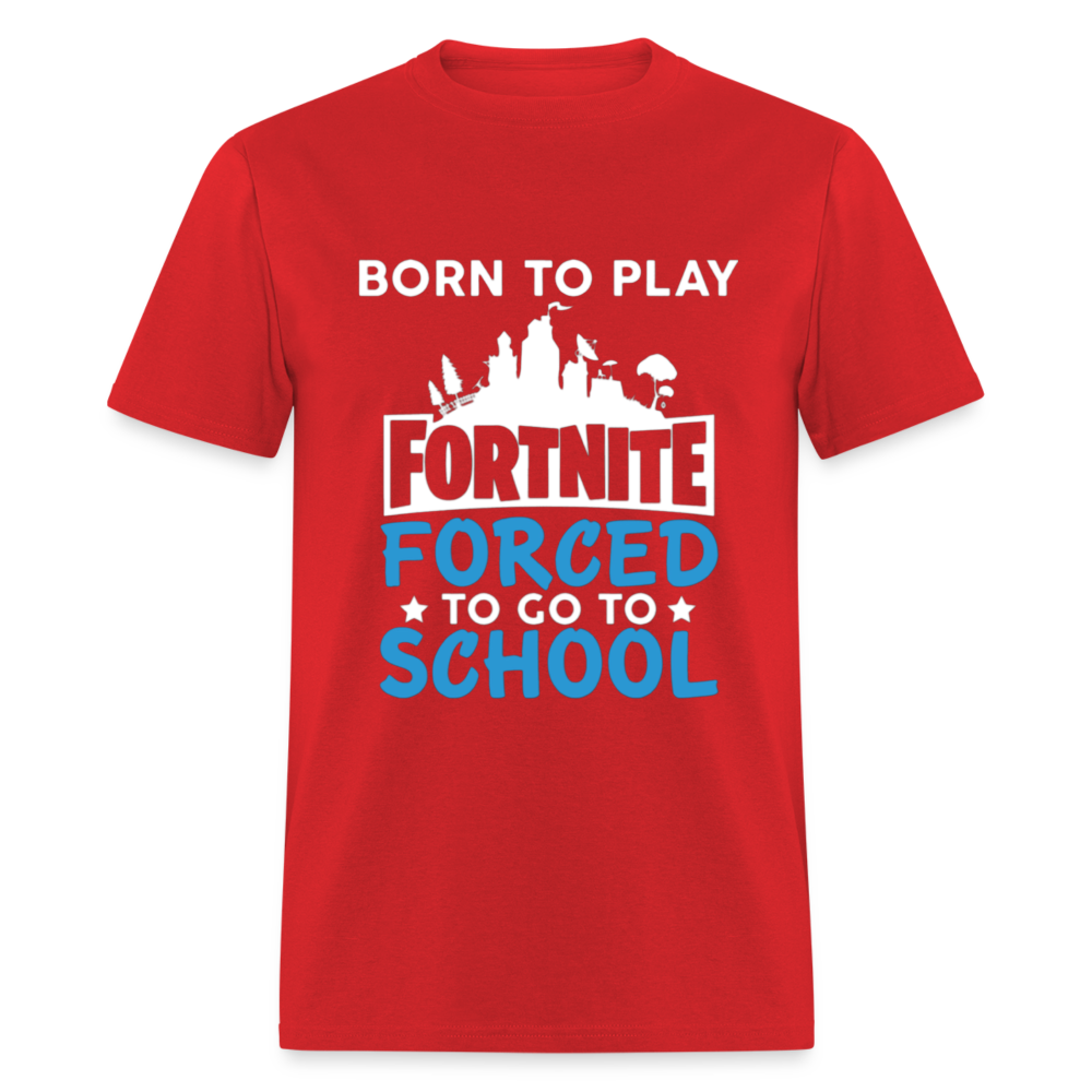 Adult Unisex Classic Born to Play Print T Shirt - red