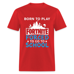 Adult Unisex Classic Born to Play Print T Shirt - red