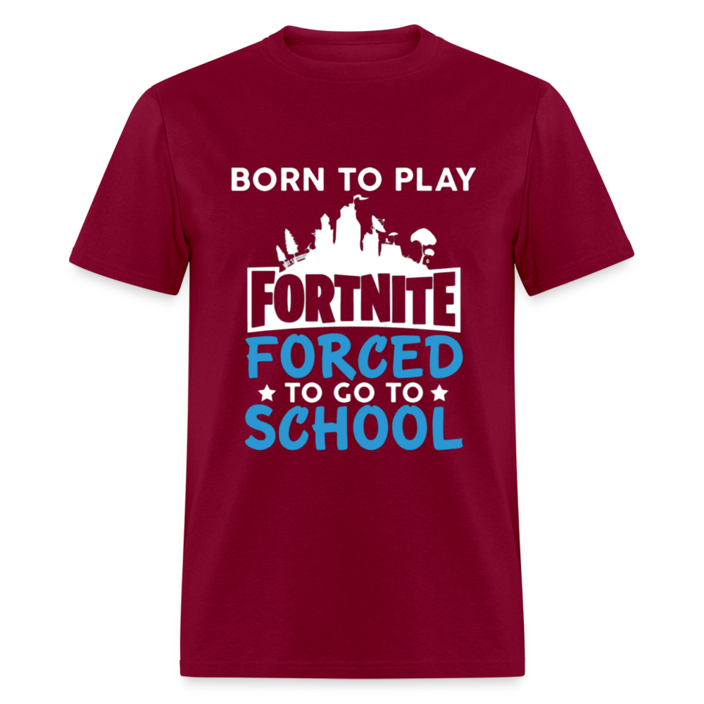 Adult Unisex Classic Born to Play Print T Shirt - burgundy