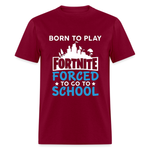 Adult Unisex Classic Born to Play Print T Shirt - burgundy