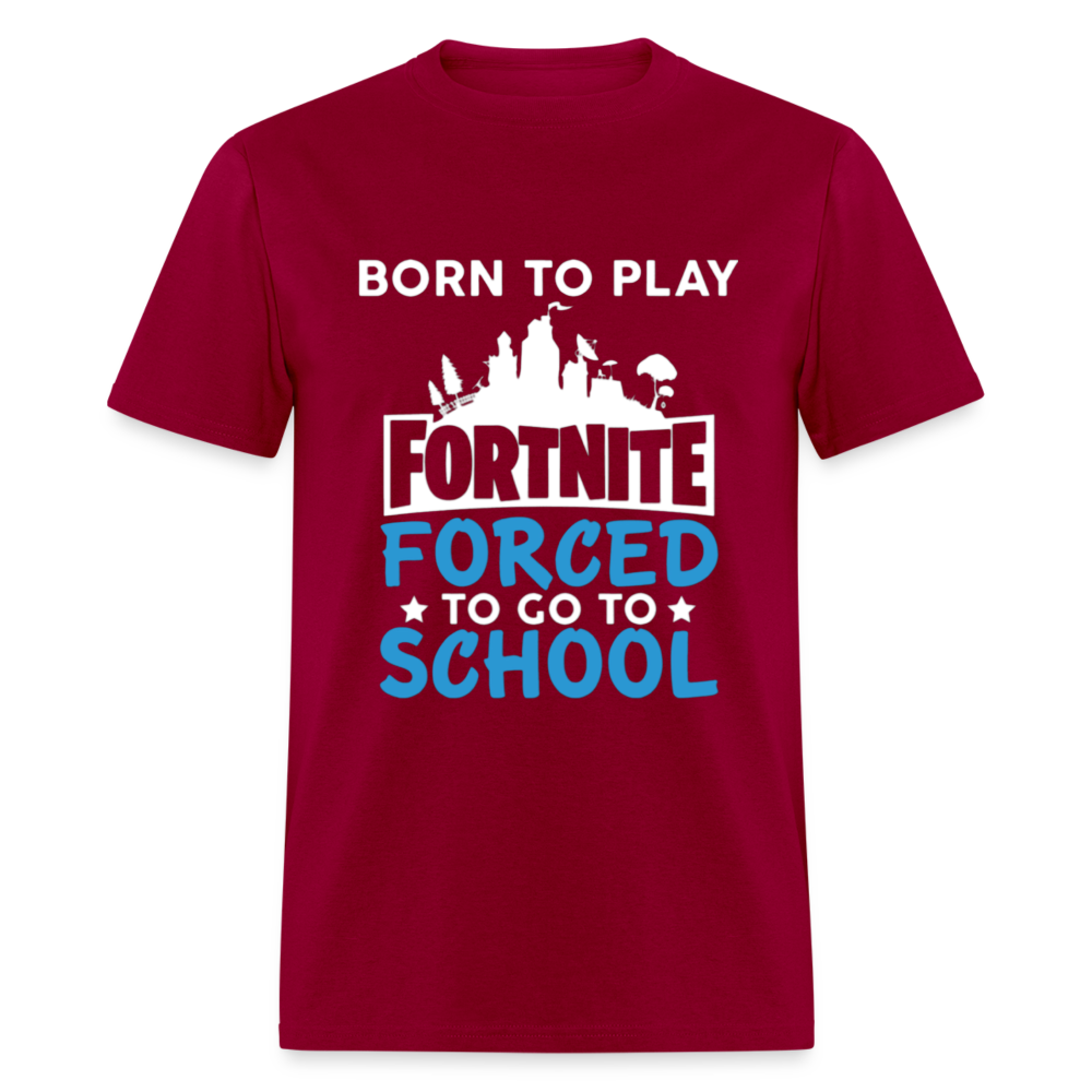 Adult Unisex Classic Born to Play Print T Shirt - dark red