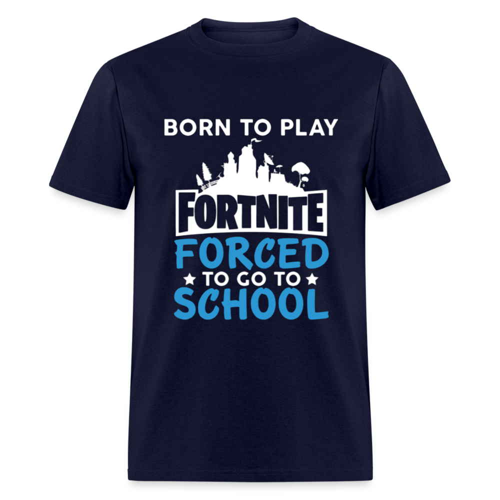 Adult Unisex Classic Born to Play Print T Shirt - navy