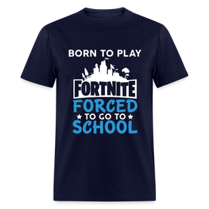 Adult Unisex Classic Born to Play Print T Shirt - navy