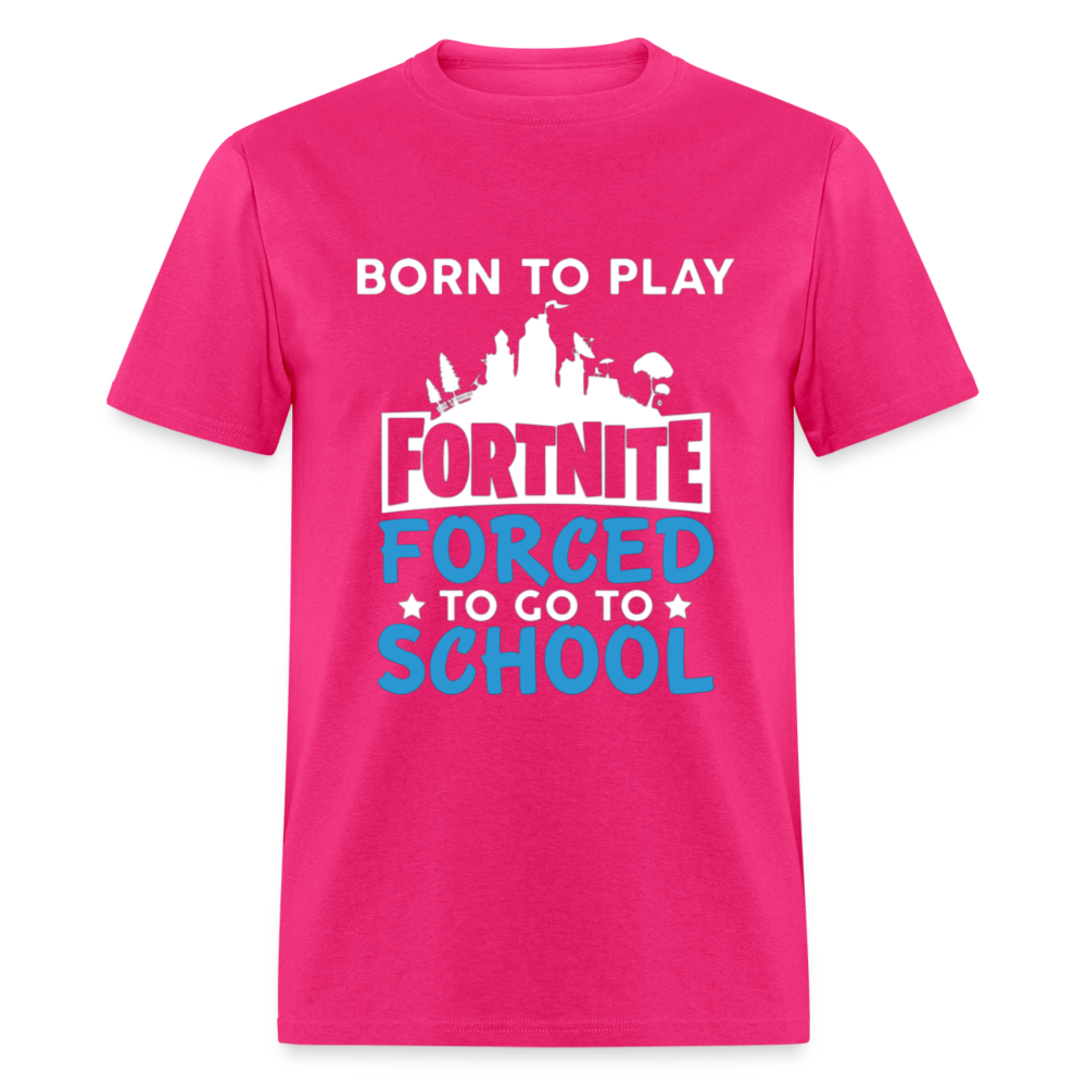 Adult Unisex Classic Born to Play Print T Shirt - fuchsia