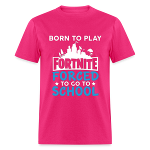 Adult Unisex Classic Born to Play Print T Shirt - fuchsia