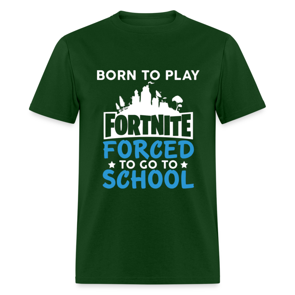 Adult Unisex Classic Born to Play Print T Shirt - forest green