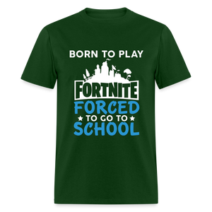 Adult Unisex Classic Born to Play Print T Shirt - forest green