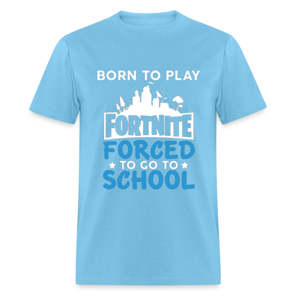 Adult Unisex Classic Born to Play Print T Shirt - aquatic blue