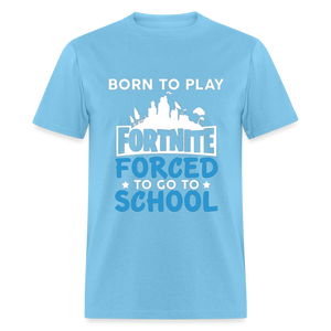 Adult Unisex Classic Born to Play Print T Shirt - aquatic blue