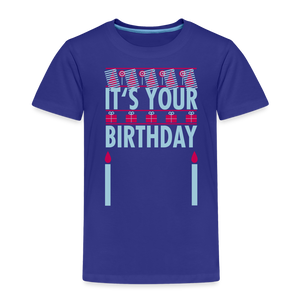 Girls Toddler Birthday Print T Shirt - royal blue