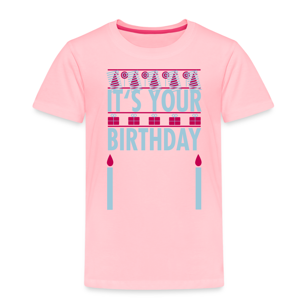 Girls Toddler Birthday Print T Shirt - pink