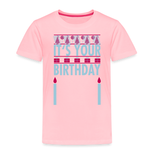 Girls Toddler Birthday Print T Shirt - pink