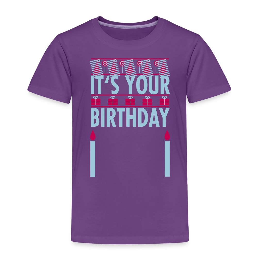 Girls Toddler Birthday Print T Shirt - purple