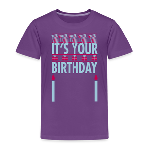 Girls Toddler Birthday Print T Shirt - purple