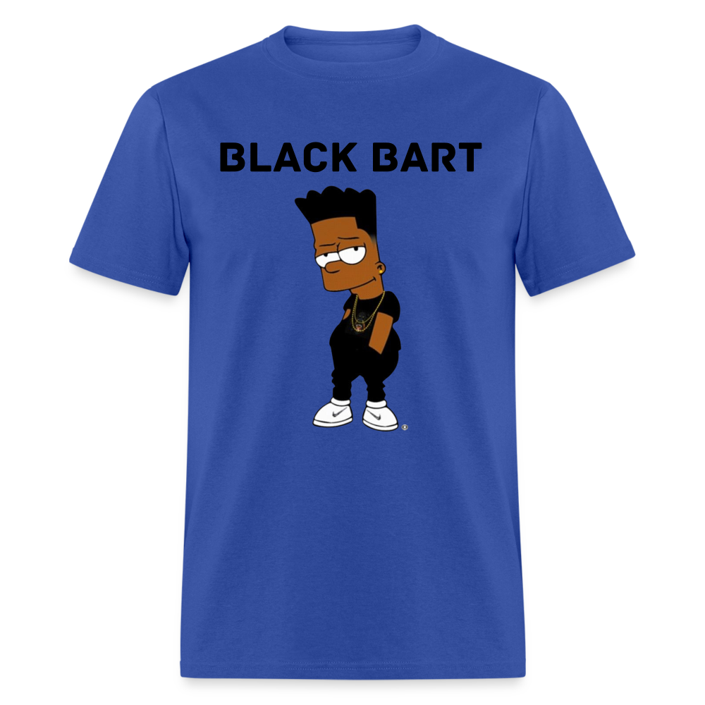 Unisex Classic Black Bart Print T Shirt - royal blue