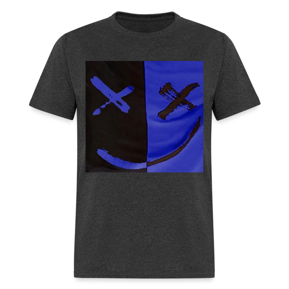 Unisex Classic Smiley Print T Shirt - heather black