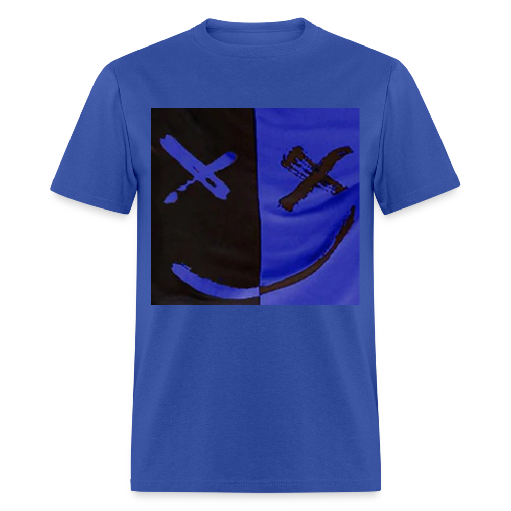 Unisex Classic Smiley Print T Shirt - royal blue