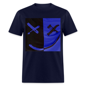 Unisex Classic Smiley Print T Shirt - navy