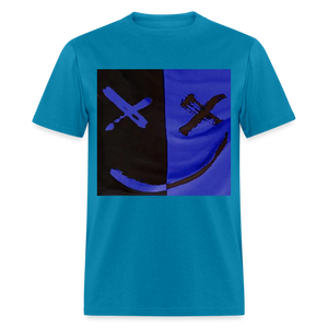 Unisex Classic Smiley Print T Shirt - turquoise