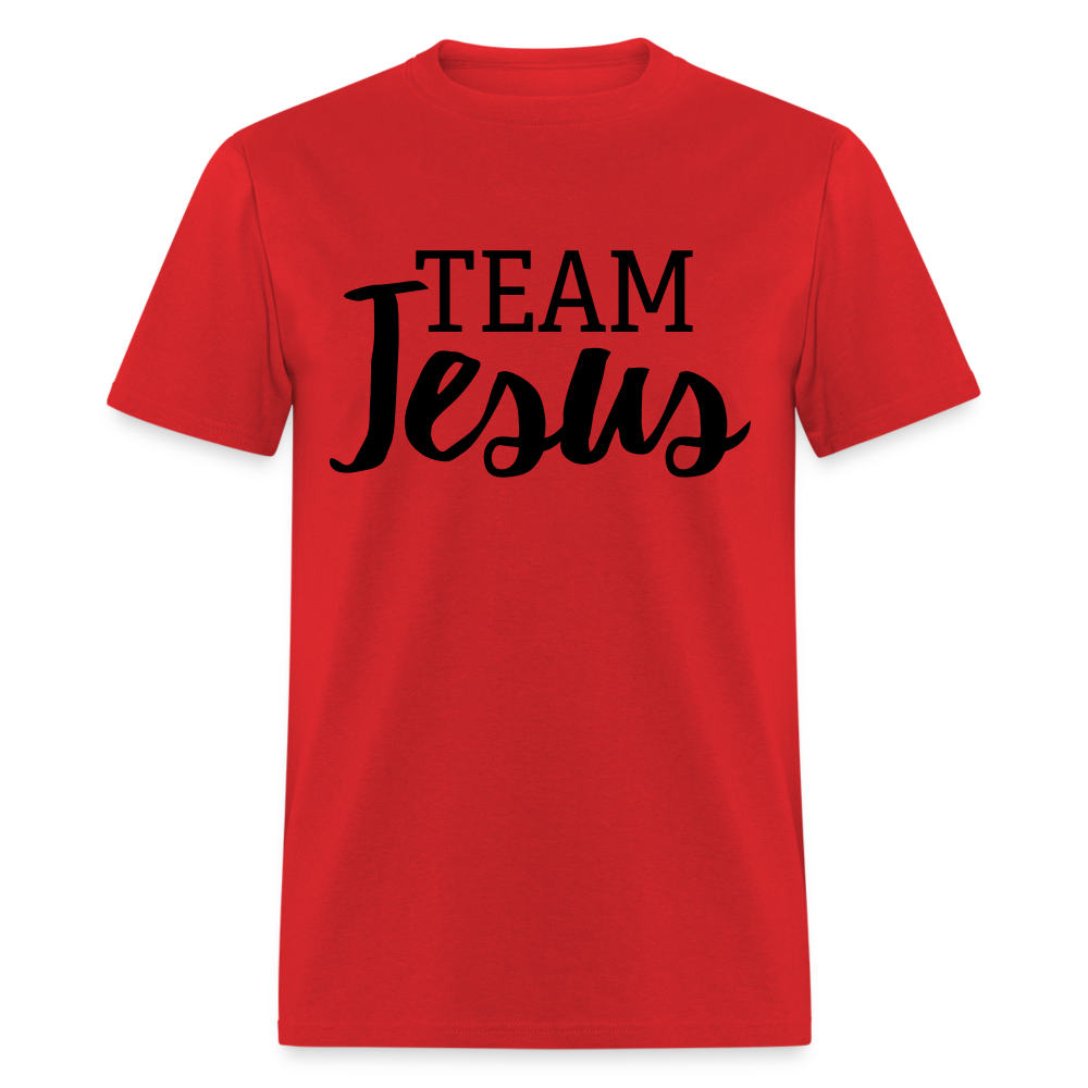 Unisex Original Fruit of the Loom Jesus Print T Shirt - red