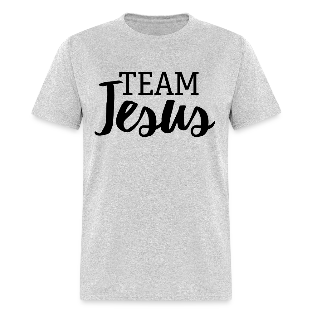 Unisex Original Fruit of the Loom Jesus Print T Shirt - heather gray