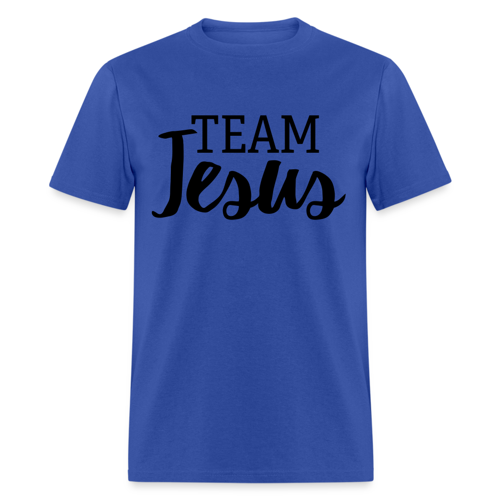 Unisex Original Fruit of the Loom Jesus Print T Shirt - royal blue