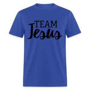 Unisex Original Fruit of the Loom Jesus Print T Shirt - royal blue