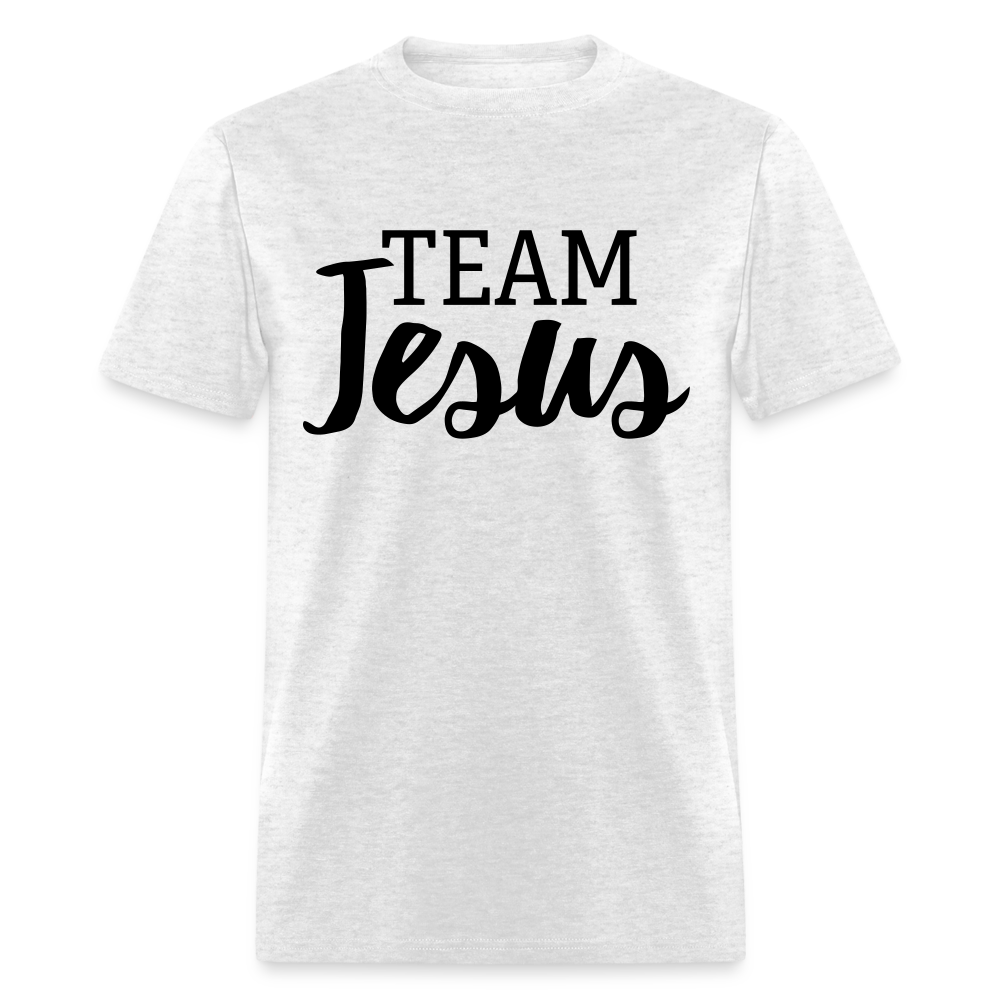 Unisex Original Fruit of the Loom Jesus Print T Shirt - light heather gray