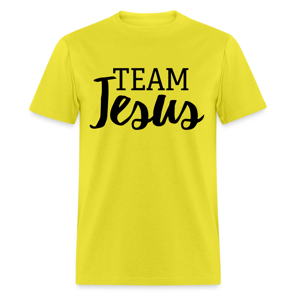 Unisex Original Fruit of the Loom Jesus Print T Shirt - yellow