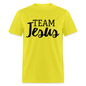 Unisex Original Fruit of the Loom Jesus Print T Shirt - yellow